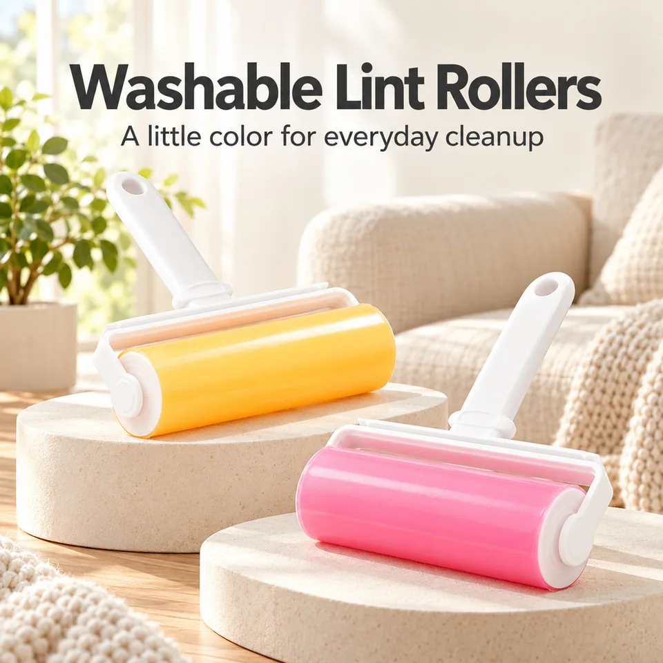 Two washable lint rollers in different colors