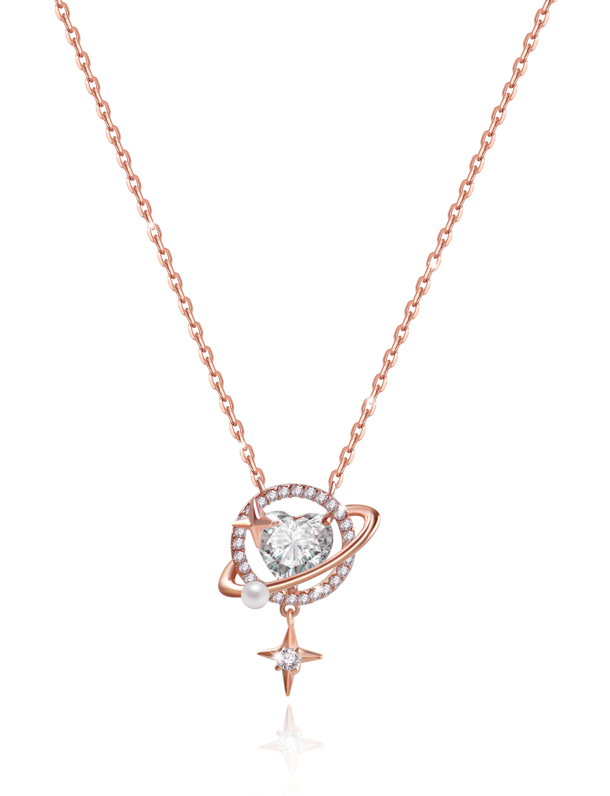 BlingTrail Sterling Silver Necklace with Celestial Dainty Pendant